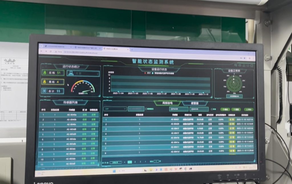 Communication function tests are performed on the partial discharge (PD) sensors.