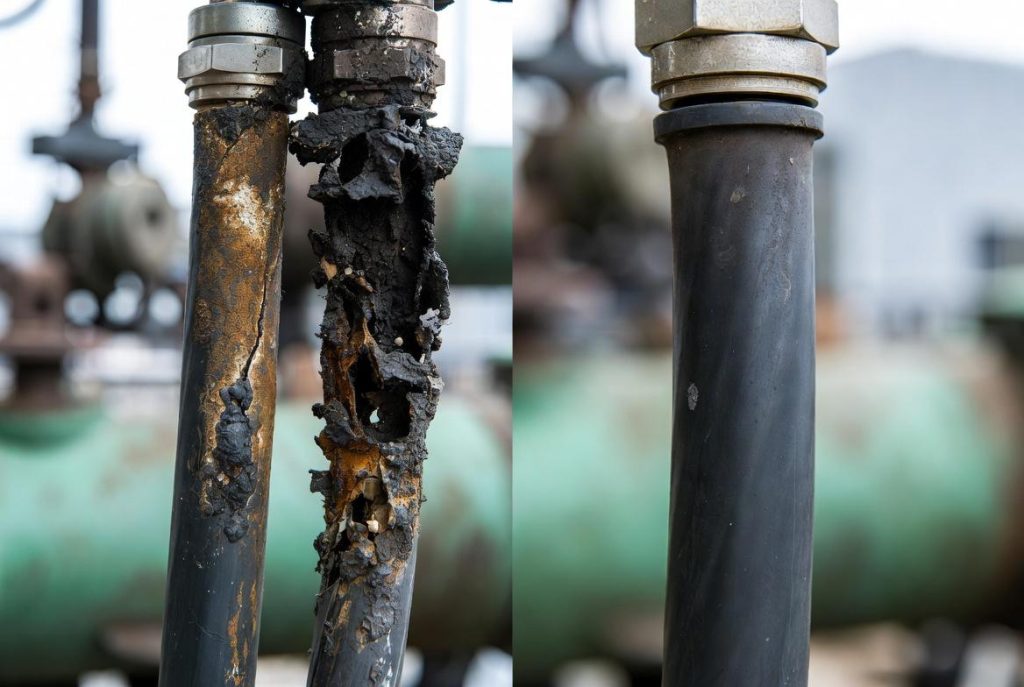 Visual depiction of electrical treeing and insulation degradation due to chronic Partial Discharge.