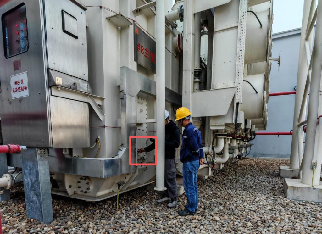 Large power transformer, a common asset inspected by ultrasonic partial discharge detectors