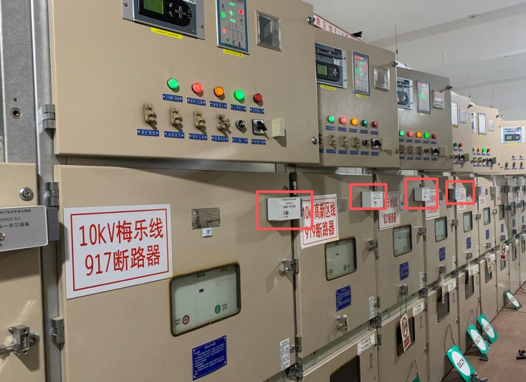 Partial discharge sensors installed on switchgear for online monitoring system