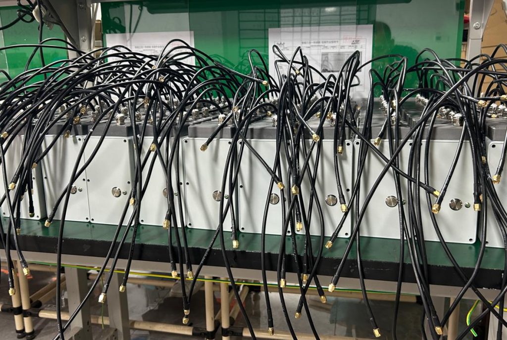 UHF and acoustic sensors prepared for a GIS partial discharge monitoring project shipment