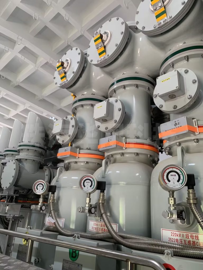 GIS online partial discharge monitoring installation at a 220kV substation