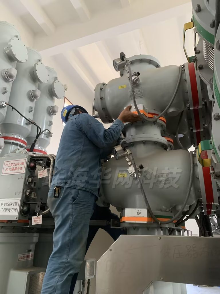 Smart UHF sensor installed on GIS equipment